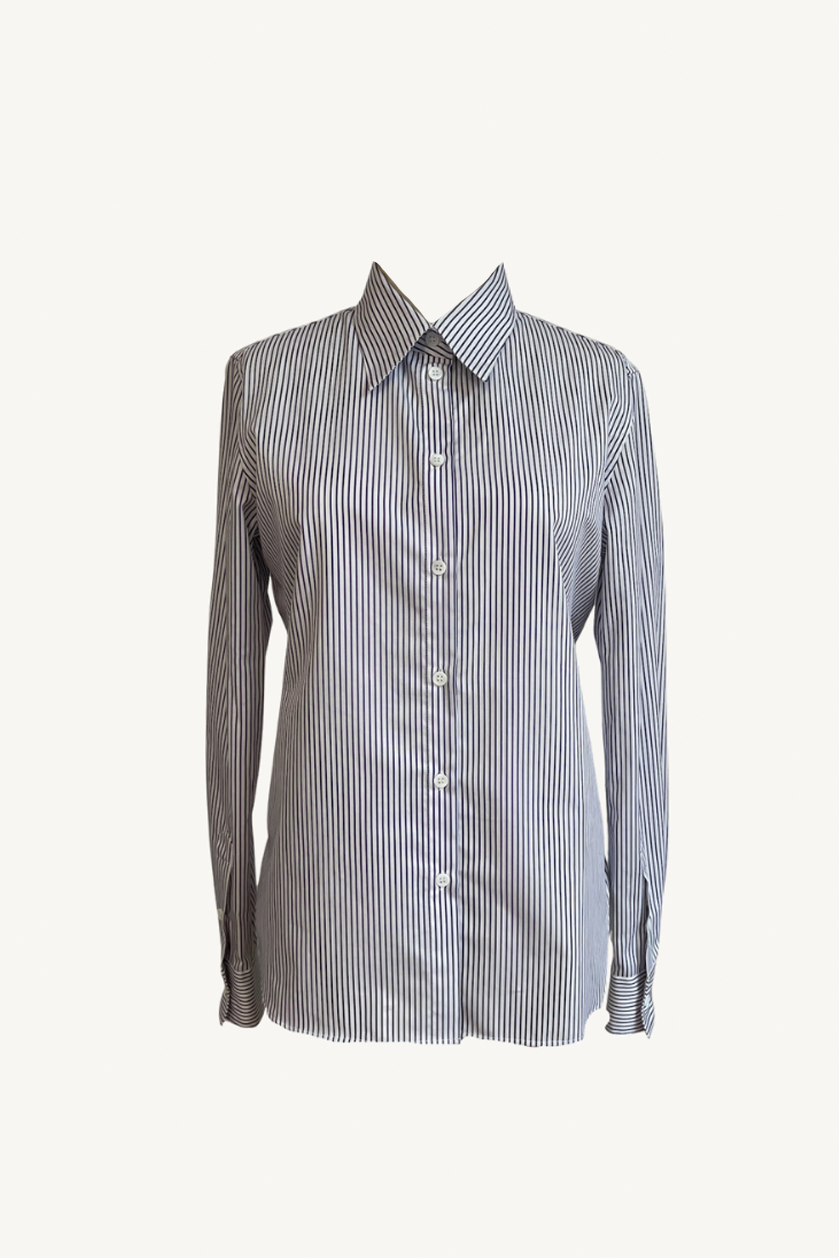 fitted collar shirt - violet pinstripe