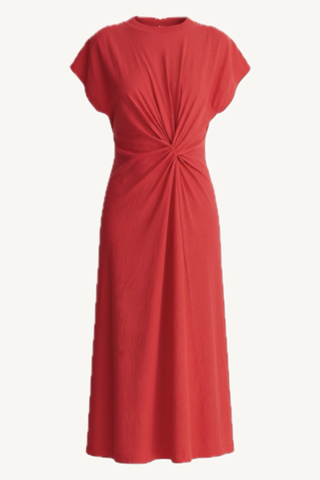 volta twist dress - samba red