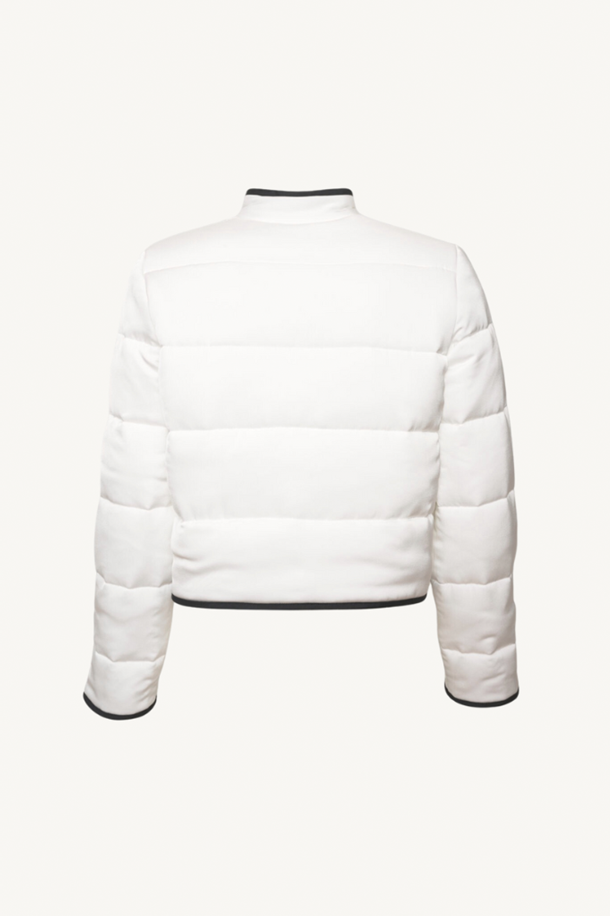 opale short puffer jacket with bows - white