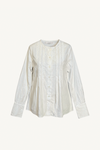 pleat shirt kilberry cotton - white
