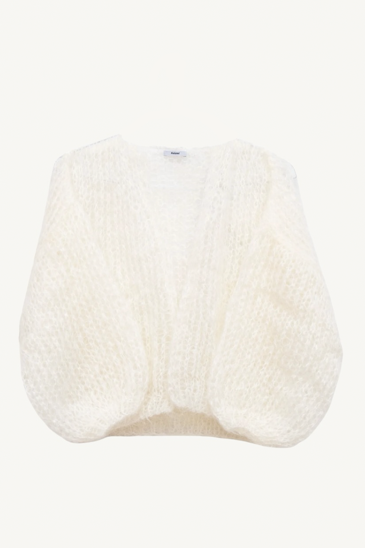 mohair light bomber cardigan - white