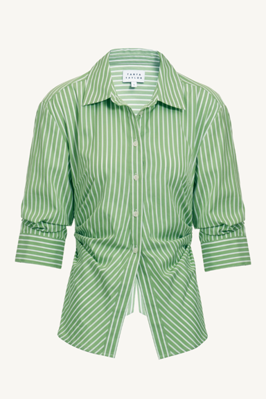 winslet top - asparagus/white
