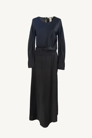 winter bias cut dress - dark spruce