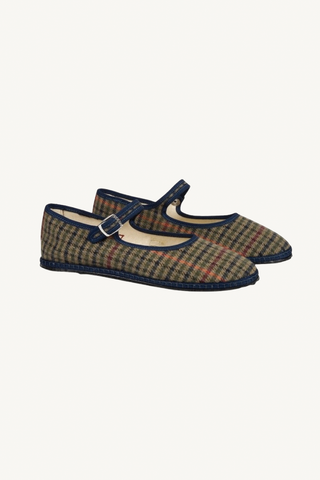 mary jane wool - green and blue
