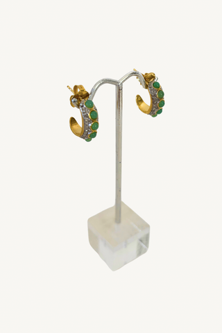 chrysoprase and diamond hugs