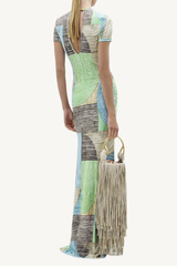 yara dress - abstract green print