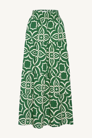 yelena skirt - green mosaic tile