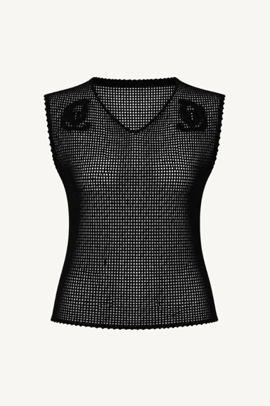 nia crochet top -black