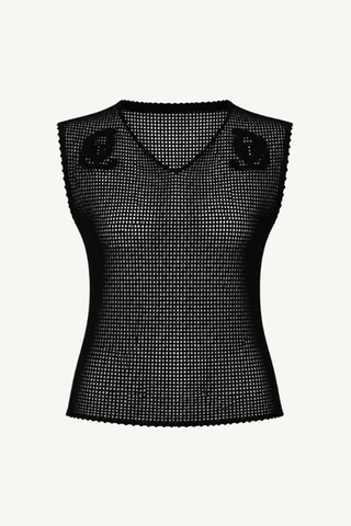 nia crochet top -black