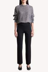 straight pull on zip pant - black