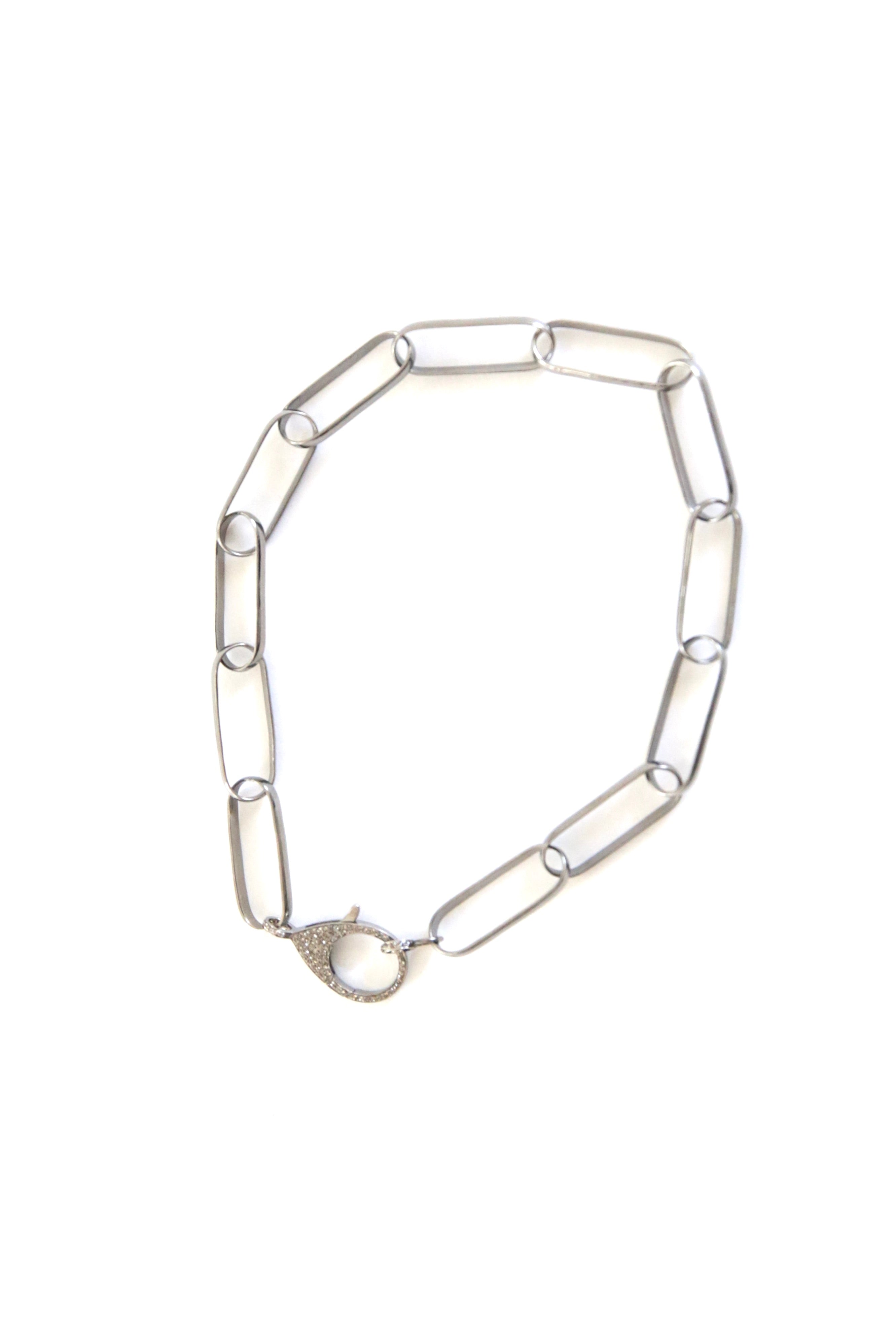 large link necklace - 17" - silver