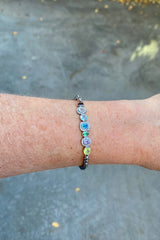 mixed gemstone silver bracelet